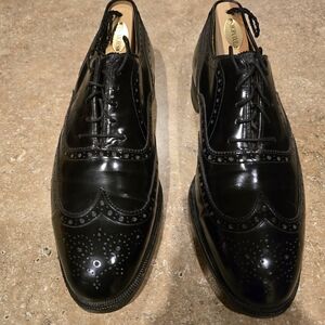 Classic Black Leather Wingtip Brogues — Polished Derby Oxfords